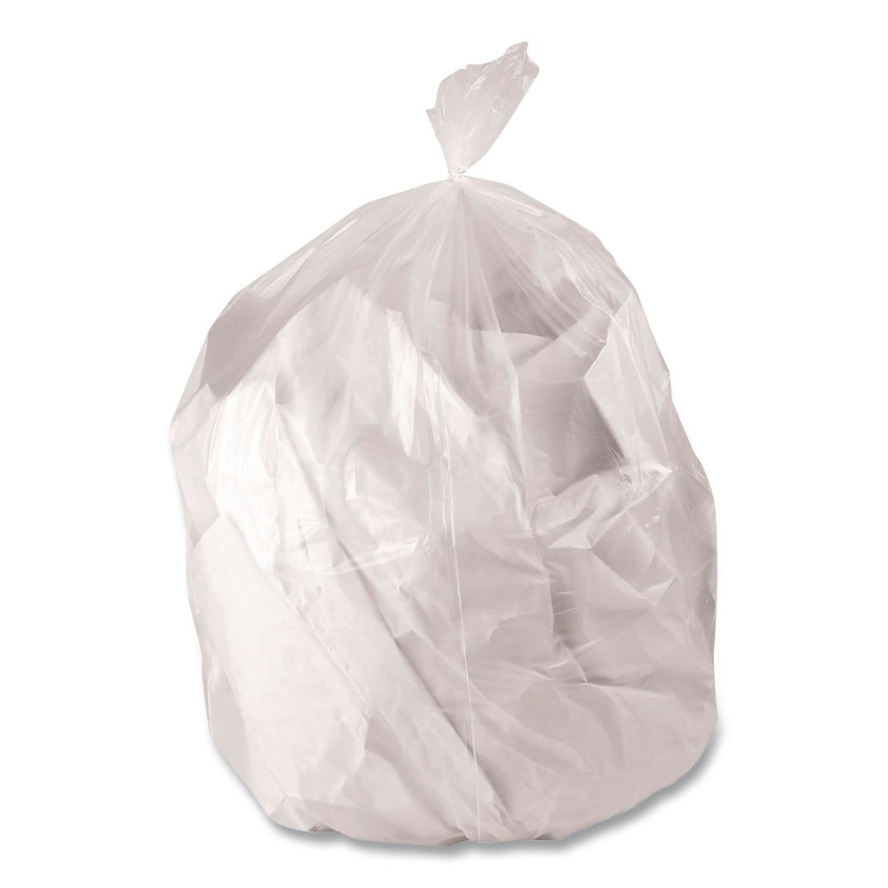 Heritage 34 in. x 44 in. 1.5 mil 33 Gallon Linear Low-Density Can Liners - Clear (100/Carton)