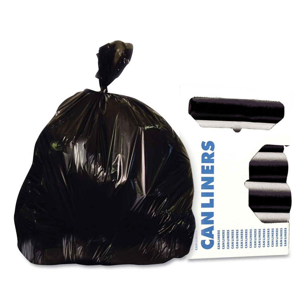 Heritage 46 in. x 50 in. 1.35 mil 56 gal. Reprocessed Resin Can Liners - Black (100/Carton)