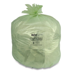 Heritage 38 in. x 58 in. 0.9 mil 60 gal. Biotuf Compostable Can Liners - Green (100/Carton)