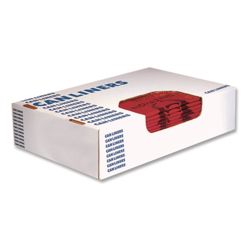 Heritage 40 in. x 48 in. 16 mic 40-45 Gallon High-Density Waste Can Liners - Red (250/Carton)