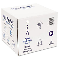 Inteplast Group PB080418H 8-Quart 1 mil. 8 in. x 18 in. Food Bags - Clear (1000/Carton)
