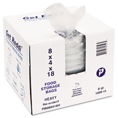 Inteplast Group PB080418H 8-Quart 1 mil. 8 in. x 18 in. Food Bags - Clear (1000/Carton)