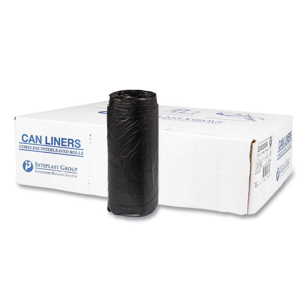 Inteplast Group S243308K 24 in. x 33 in. 8 mic 16 Gallon High-Density Commercial Can Liners - Black (1000/Carton)