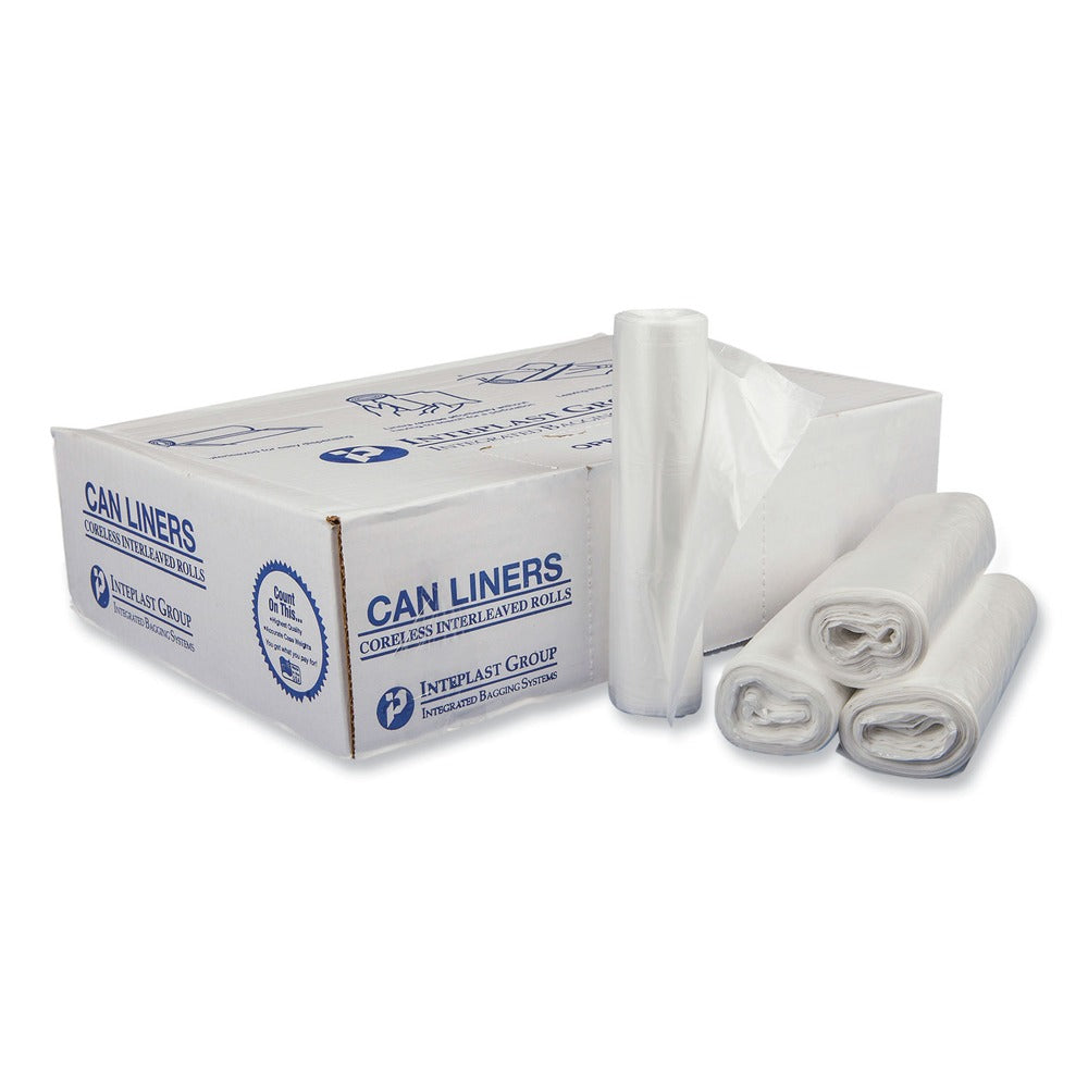 Inteplast Group S303716N 30 in. x 37 in. 16 mic 30 Gallon High-Density Commercial Can Liners - Clear (500/Carton)