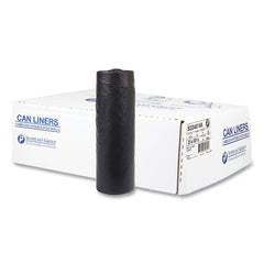 Inteplast Group S334016K 33 in. x 40 in. 16 mic 33 Gallon High-Density Commercial Can Liners - Black (250/Carton)