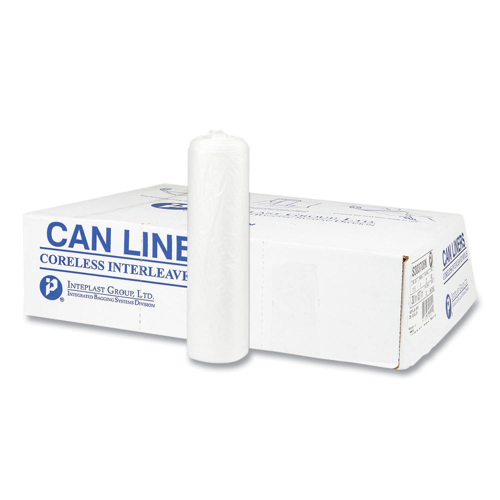 Inteplast Group S334017N 33 in. x 40 in. 17 mic 33 Gallon High-Density Commercial Can Liners - Clear (250/Carton)