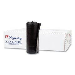 Inteplast Group S386017K 60 gal. 17 microns 38 in. x 60 in. High-Density Interleaved Commercial Can Liners - Black (25 Bags/Roll, 8 Rolls/Carton)