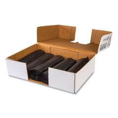 Inteplast Group 45 gal. 12 microns 40 in. x 48 in. High-Density Interleaved Commercial Can Liners - Black (25 Bags/Roll, 10 Rolls/Carton)