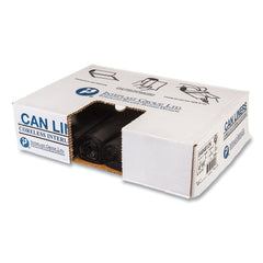 Inteplast Group 45 gal. 12 microns 40 in. x 48 in. High-Density Interleaved Commercial Can Liners - Black (25 Bags/Roll, 10 Rolls/Carton)