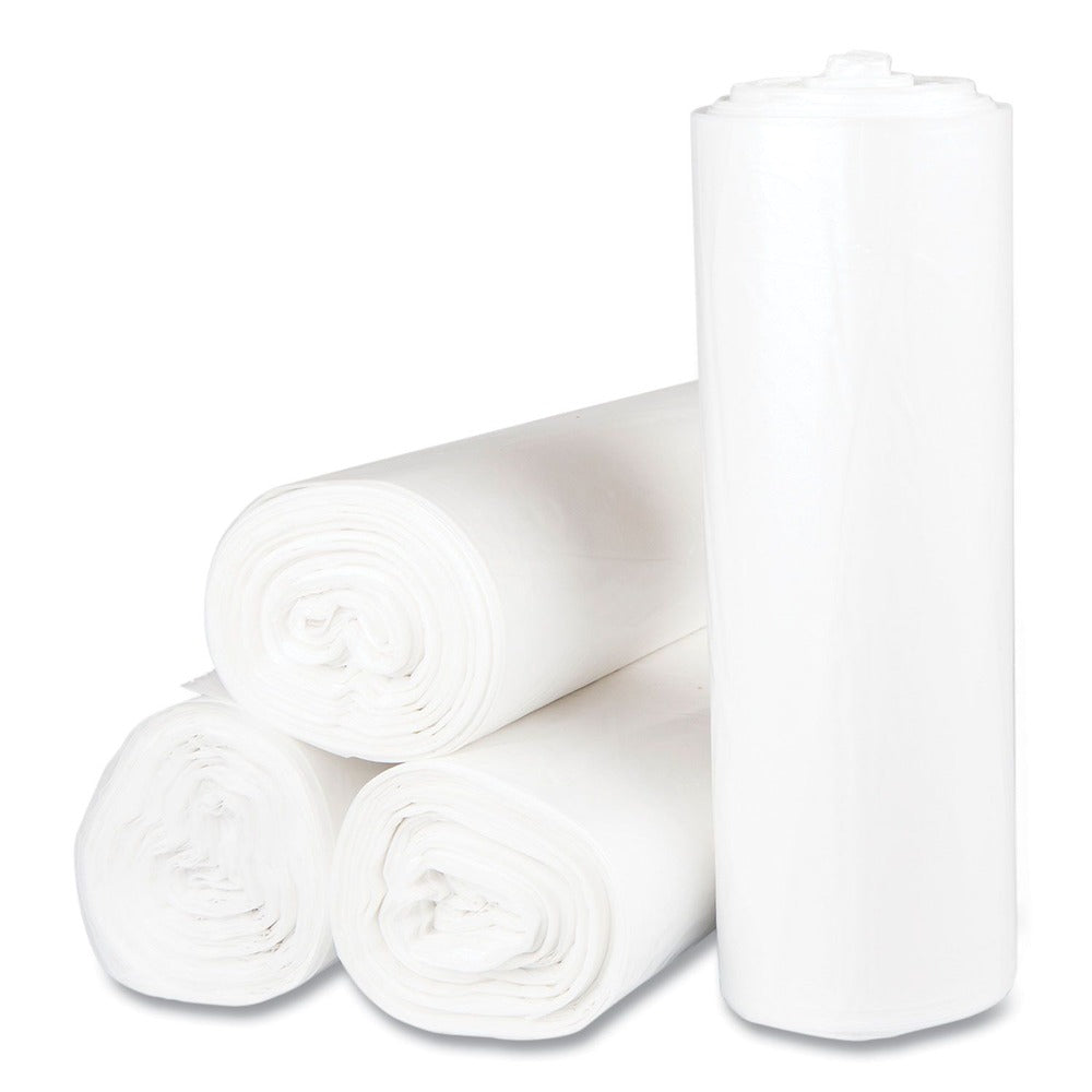 Inteplast Group 45 gal. 12 microns 40 in. x 48 in. High-Density Interleaved Commercial Can Liners - Clear (25 Bags/Roll, 10 Rolls/Carton)