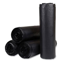 Inteplast Group S404822K 45 gal. 22 microns 40 in. x 48 in. High-Density Interleaved Commercial Can Liners - Black (25 Bags/Roll, 6 Rolls/Carton)