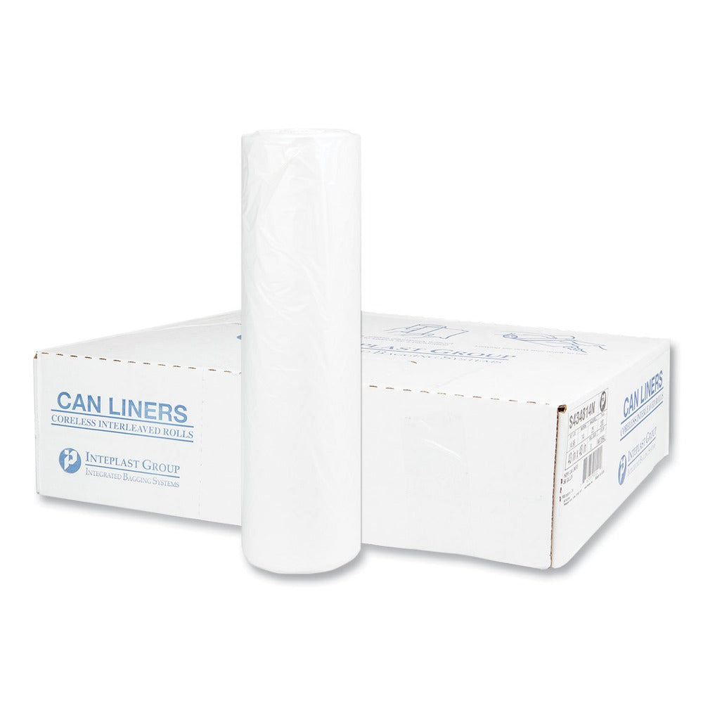 Inteplast Group S434814N 60 gal. 14 microns 43 in. x 48 in. High-Density Commercial Can Liners - Natural (200/Carton)