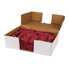 Inteplast Group 10 gal. 1.3 mil 24 in. x 23 in. Institutional Low-Density Can Liners - Red (25 Bags/Roll, 10 Rolls/Carton)