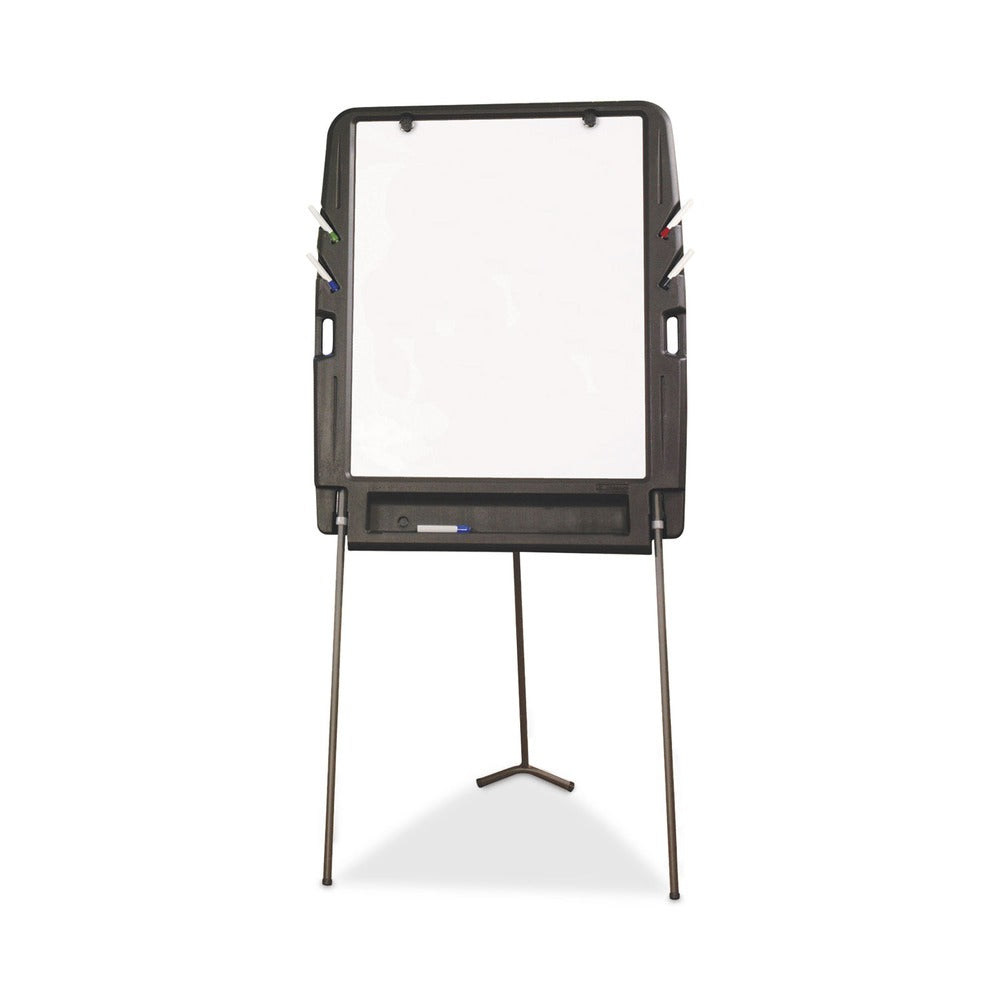 Iceberg 35 in. x 30 in. Ingenuity Portable Flipchart Easel with Dry Erase Surface - White Surface/Charcoal Gray Frame