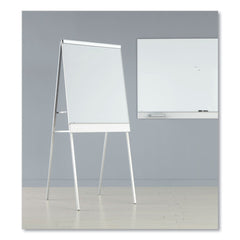 Iceberg Polarity 30 in. x 20-31 in. x 50-74 in. Easel 30 in. x 38 in. Board Height Adjustable Dry Erase Flipchart Easel - White Surface Silver Frame