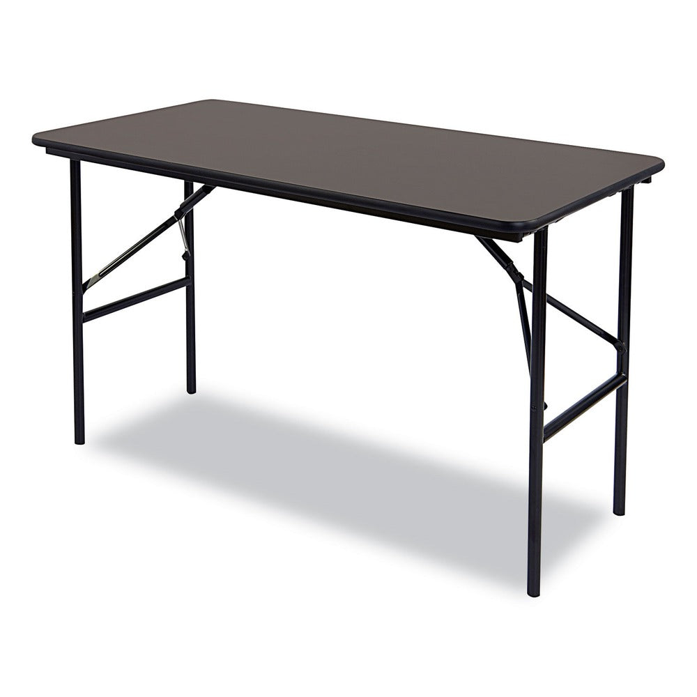 Iceberg 48 in. x 24 in. x 29 in. OfficeWorks Classic Wood-Laminate Rectangular Folding Table with Straight Legs - Walnut
