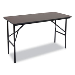 Iceberg 48 in. x 24 in. x 29 in. OfficeWorks Classic Wood-Laminate Rectangular Folding Table with Straight Legs - Walnut
