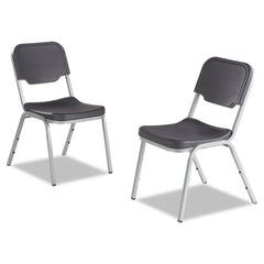 Iceberg Rough N Ready Series Original Stackable Chair, Charcoal/Silver (4/Carton)