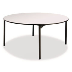 Iceberg 60 in. x 29.5 in. Maxx Legroom Round Wood Folding Table - Gray/Charcoal