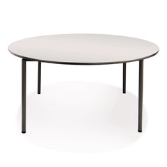 Iceberg 60 in. x 29.5 in. Maxx Legroom Round Wood Folding Table - Gray/Charcoal