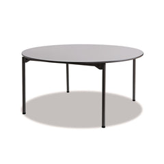 Iceberg 60 in. x 29.5 in. Maxx Legroom Round Wood Folding Table - Gray/Charcoal