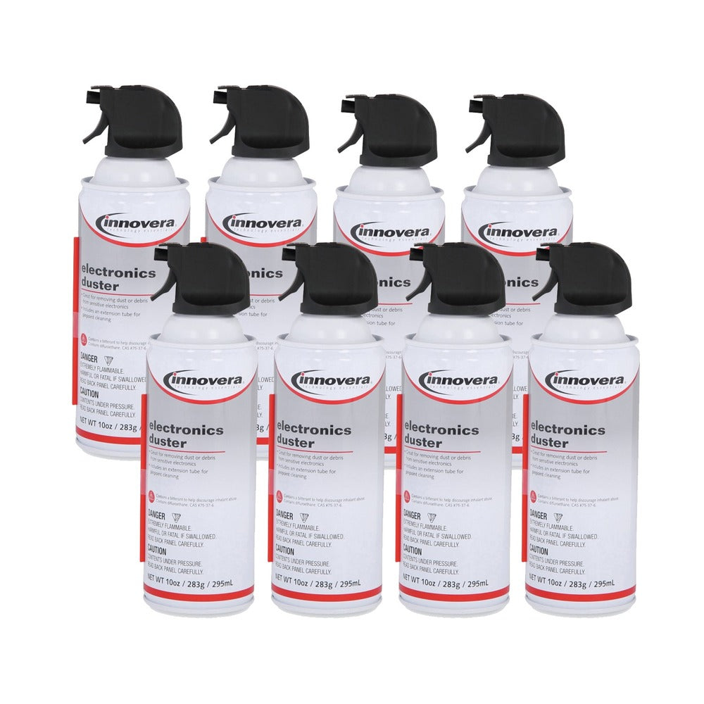 Innovera 10 oz. Can Compressed Air Duster Cleaner (8/Pack)