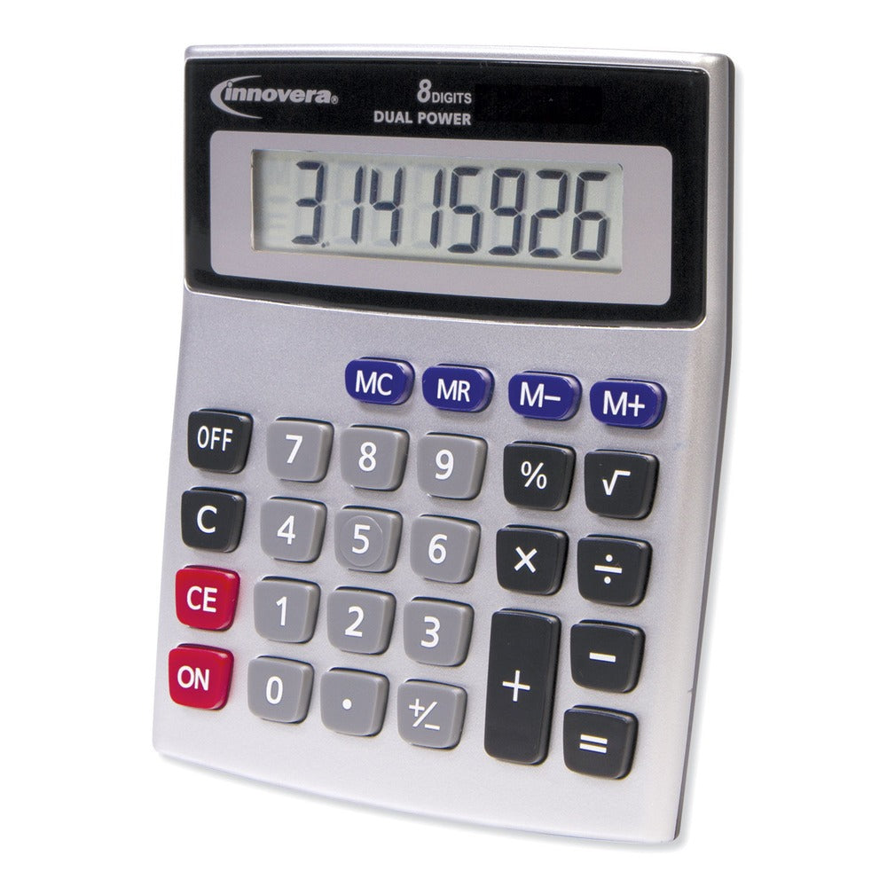 Innovera Dual Power 8-Digit LCD Desktop Calculator
