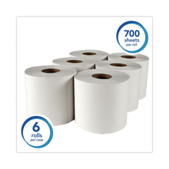 Scott 01032 8 in. x 12 in. 1-Ply Essential Roll Center-Pull Towels - White (6 Rolls/Carton)