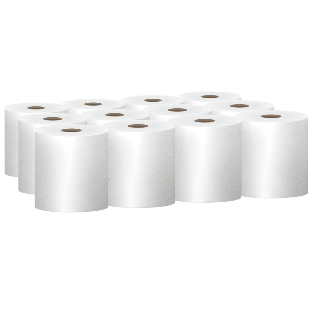 Scott 01040 8 in. x 800 ft. 1.5 in. Core 1-Ply Essential Hard Roll Towels - White (12 Rolls/Carton)