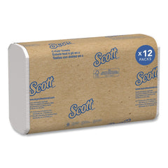 Scott 01510 10.13 in. x 13.15 in. 1-Ply Essential C-Fold Towels - White (12 Packs/Carton)