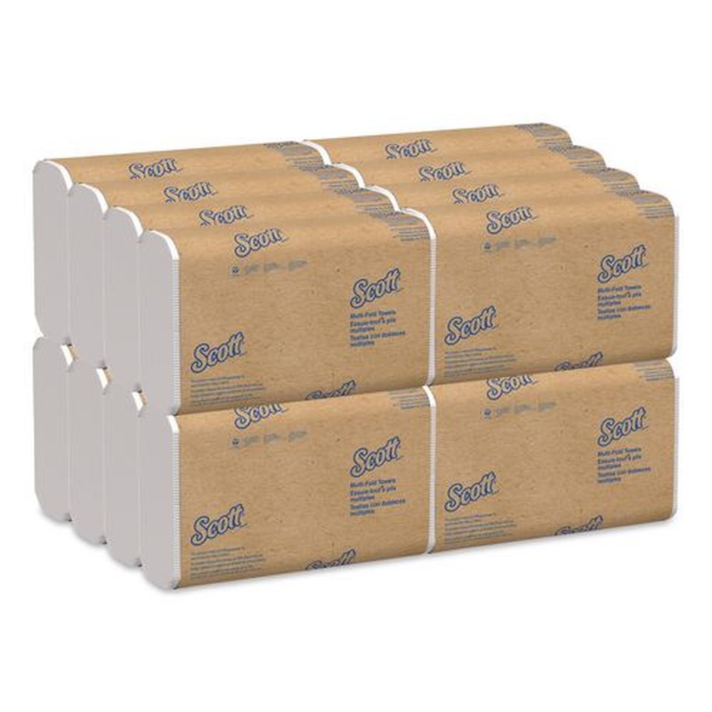 Scott 01807 9.2 in. x 9.4 in. 1-Ply Essential Recycled Multi-Fold Towels - White (4000/Carton)