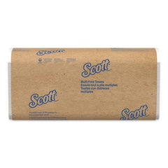 Scott 01840 9.2 in. x 9.4 in. 1-Ply Essential Multi-Fold Towels with Absorbency Pockets - White (4000/Carton)