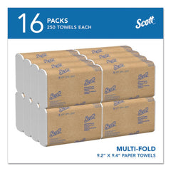 Scott 01840 9.2 in. x 9.4 in. 1-Ply Essential Multi-Fold Towels with Absorbency Pockets - White (4000/Carton)