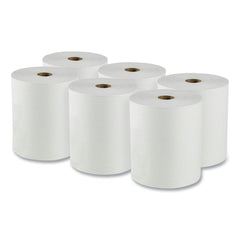 Scott 02000 8 in. x 950 ft. 1.75 in. Core 1-Ply Essential High Capacity Hard Roll Towels - White (6 Rolls/Carton)