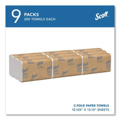 Scott 10.13 in. x 13.15 in. 1-Ply Essential C-Fold Towels - White (9 Packs/Carton)