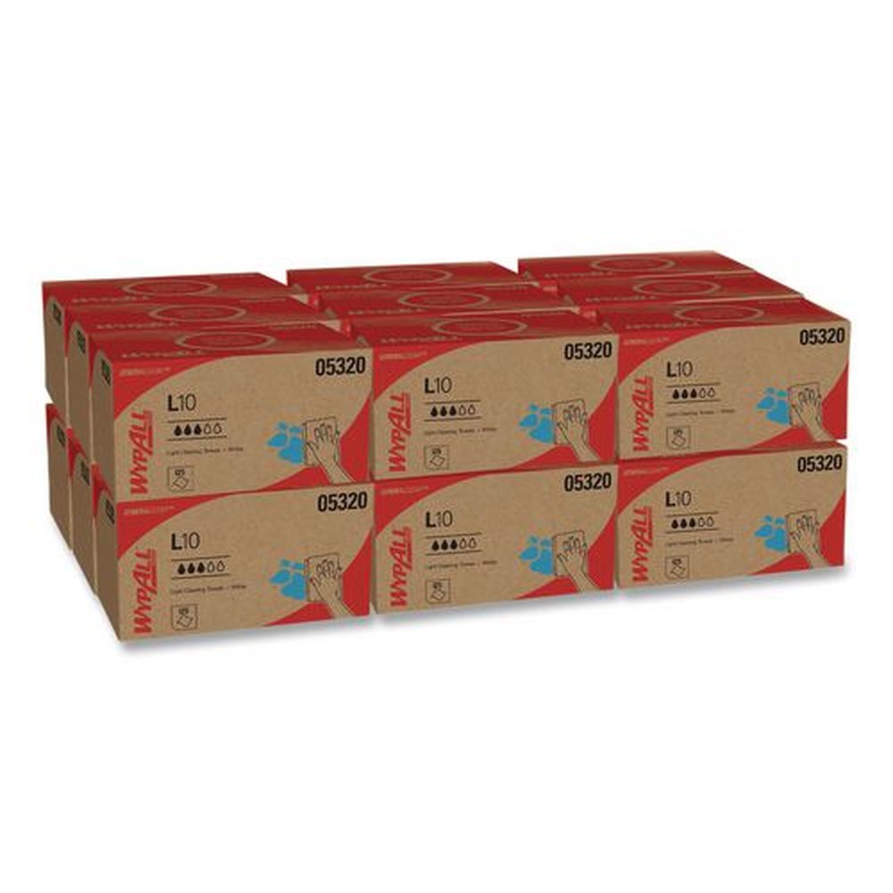 WypAll 1-Ply 9 in. x 10.5 in. L10 Towels with POP-UP Box - White (125/Box, 18 Boxes/Carton)