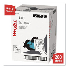 WypAll 19.5 in. x 42 in. L40 Dry Up Towels - White (200 Towels/Carton)