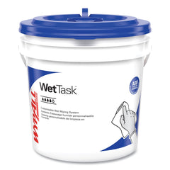 WypAll 12 in. x 6 in. Power Clean Wipers for WetTask Customizable Wet Wiping System with 1 Bucket - Unscented (300/Carton)