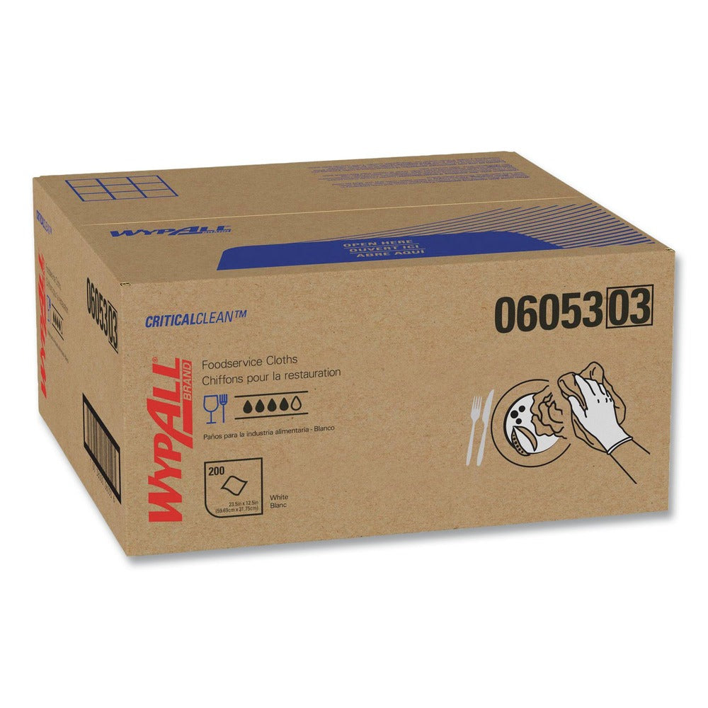 WypAll X50 23.5 in. x 12.5 in. 1/4 Fold Foodservice Towels - White (200/Carton)