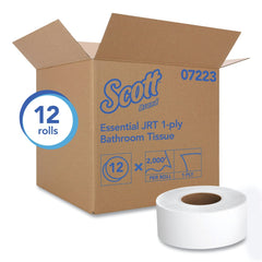 Scott Essential 3.55 in. x 2000 ft. Septic Safe JRT Jumbo Roll Bathroom Tissue - White (12 Rolls/Carton)