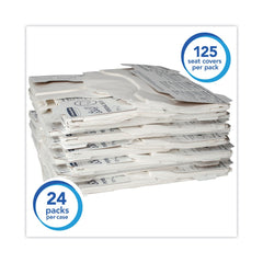 Scott 15 in. x 18 in. Personal Sanitary Toilet Seat Covers - White (125/Pack, 24 Packs/Carton)