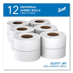 Scott Essential 3.55 in. x 1000 ft. 2-Ply Septic Safe JRT Jumbo Roll Bathroom Tissue - White (12 Rolls/Carton)