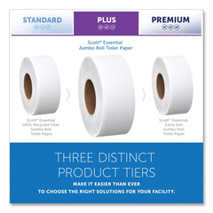 Scott Essential 3.55 in. x 1000 ft. 2-Ply Septic Safe JRT Jumbo Roll Bathroom Tissue - White (12 Rolls/Carton)
