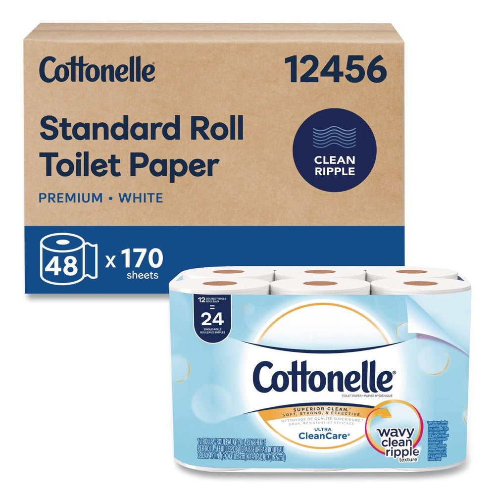 Cottonelle Septic Safe Clean Care Bathroom Tissue - White (48-Rolls/Carton)
