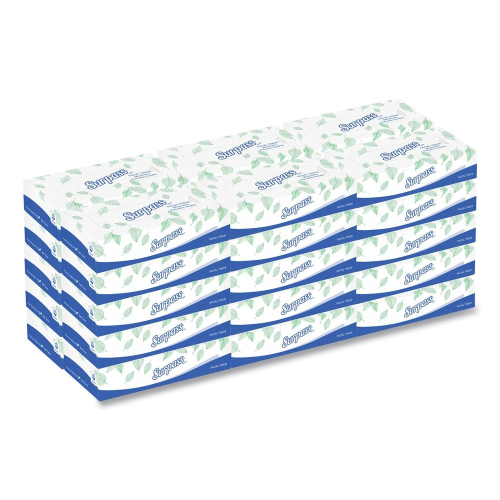 Surpass 2-Ply Flat Box Facial Tissue for Business - White (100 Sheets/Box, 30 Boxes/Carton)