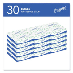 Surpass 2-Ply Flat Box Facial Tissue for Business - White (100 Sheets/Box, 30 Boxes/Carton)