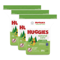 Huggies Natural Care 3.88 in. x 6.6 in. 1-Ply Sensitive Baby Wipes - Unscented White (552/Carton)