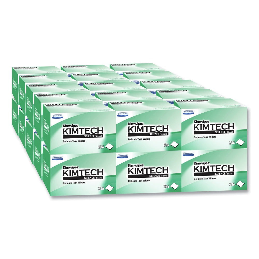Kimtech Kimwipes 4.4 in. x 8.4 in. Delicate Task Wipers - Unscented, White (280/Box, 30 Boxes/Carton)