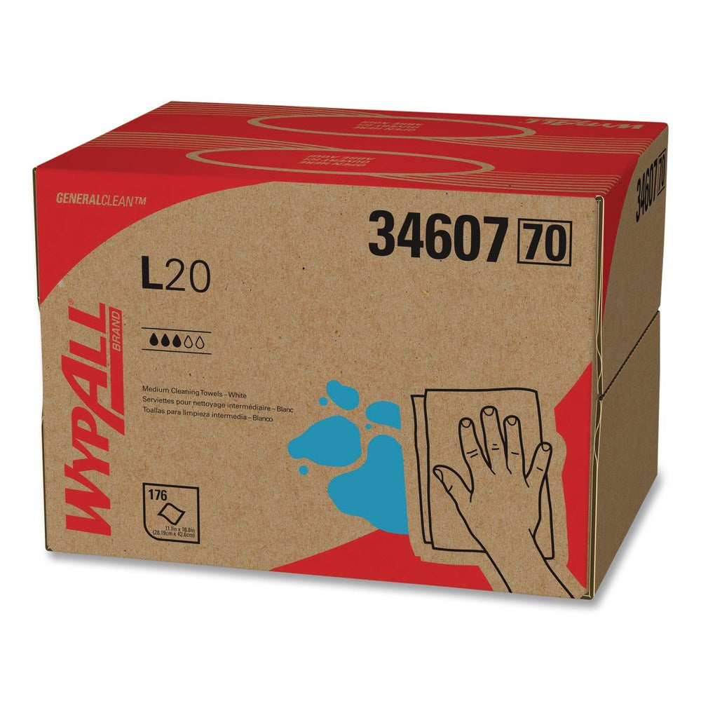 WypAll 176/Box L20 Brag Box Wipers - White