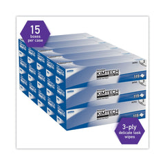 Kimtech Kimwipes 11.8 in. x 11.8 in. 3-Ply Delicate Task Wipers - Unscented, White (1785/Carton)